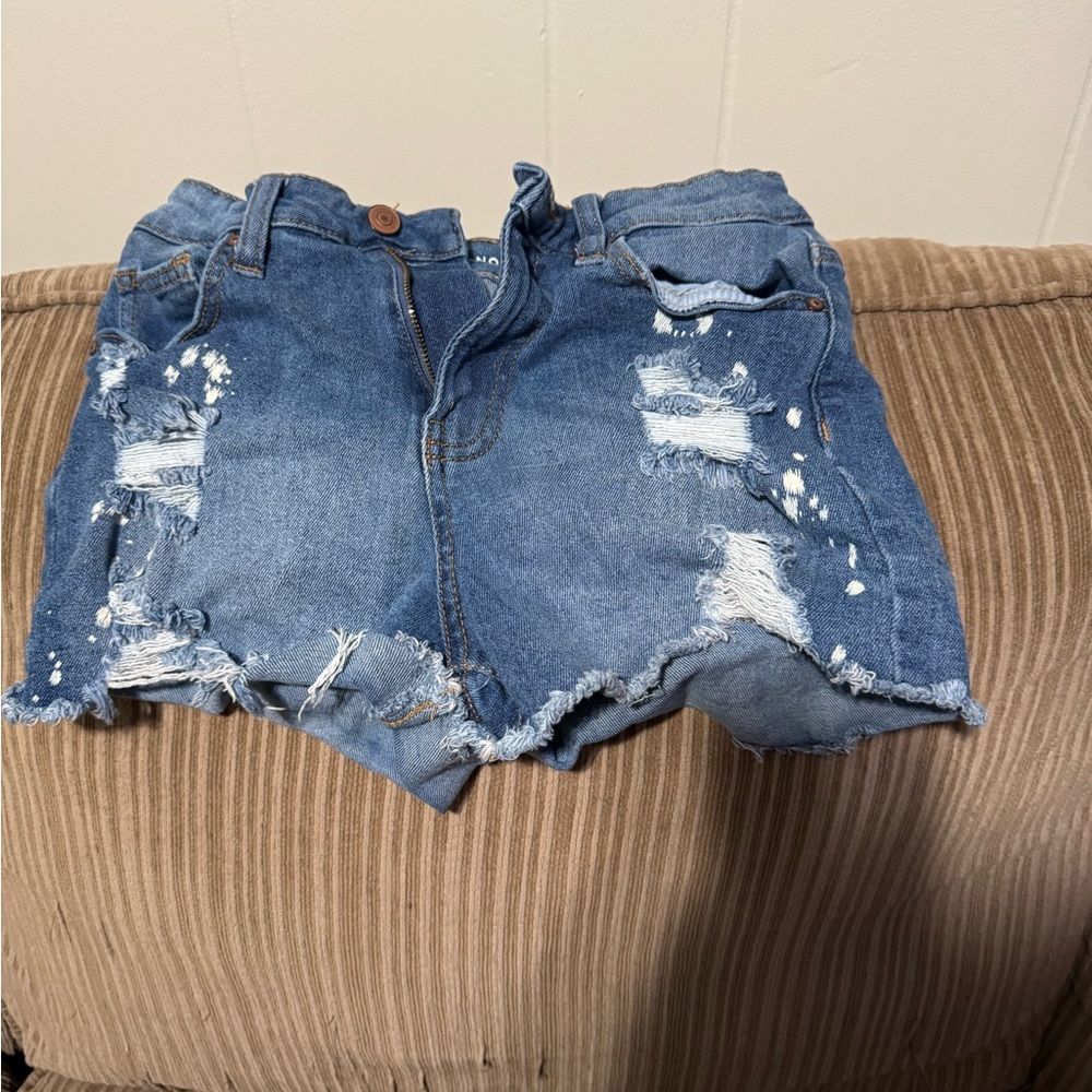 No Boundaries Blue Jean Shorts Distressed Cut-Off